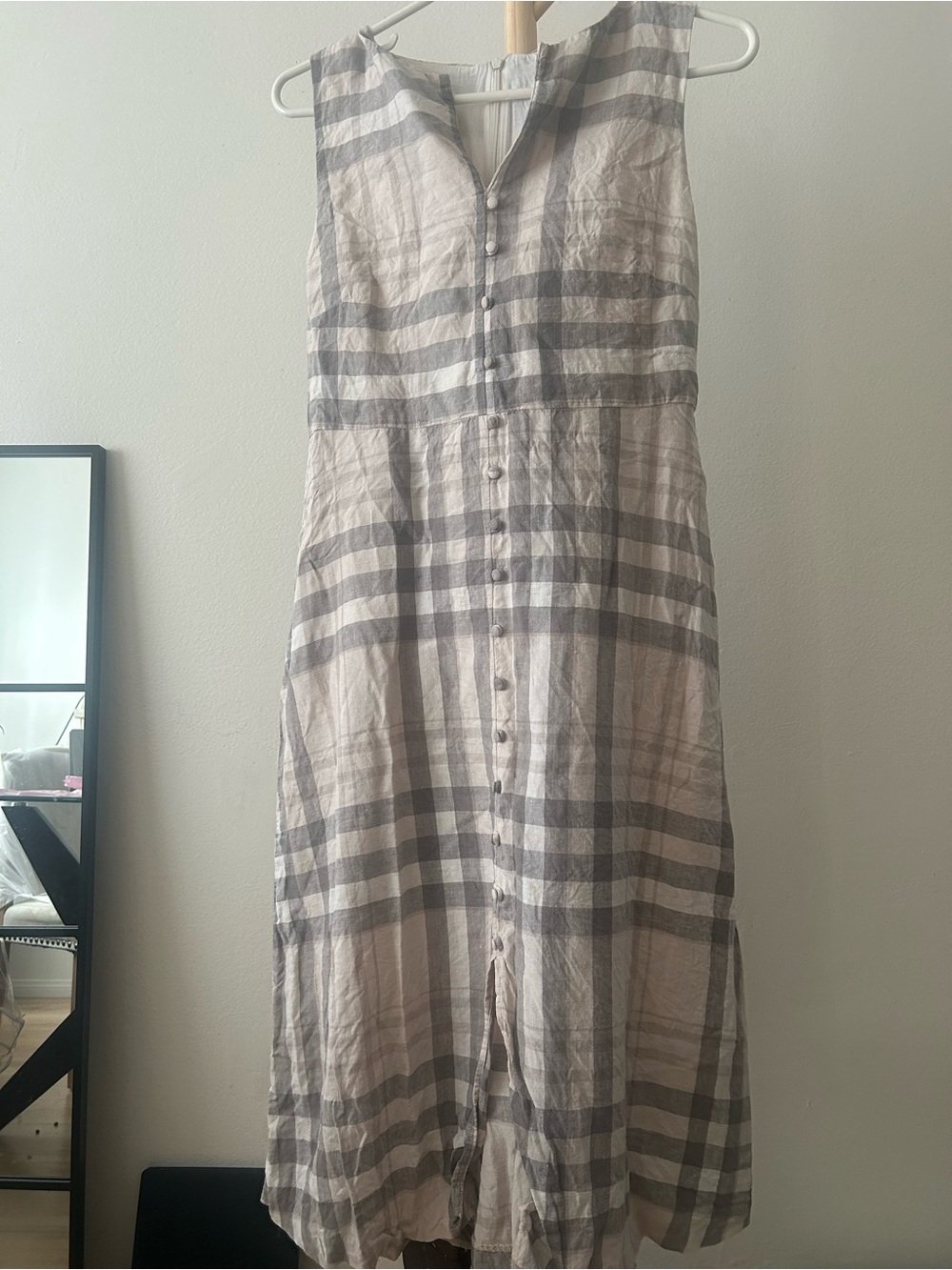 Mango Casual Sleeveless Plaid Dress Size Large